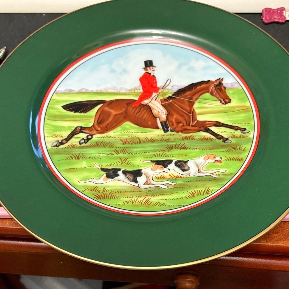 Equestrian Fitz&Floyd Japan  Tallyho Luncheon Plate Set - Picture 2 of 13